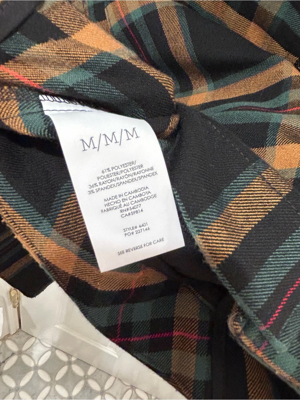 CAbi Moto Plaid Zip-Front Jacket in Black, Green, Gold Fall Brass Buttons M - Picture 9 of 13